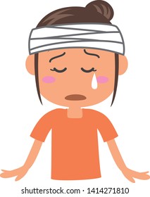 Image illustration of a girl who is hurting her head
