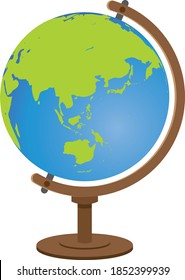 Image illustration of a globe seen from the side