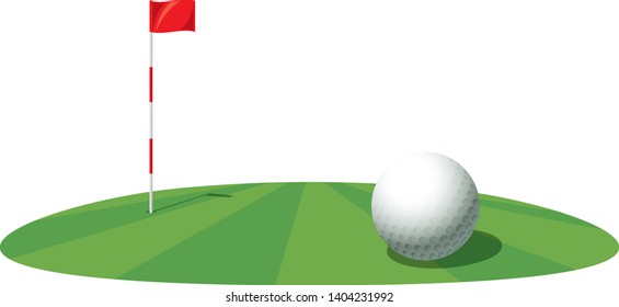 Image Illustration Of Golf Ball And Pin