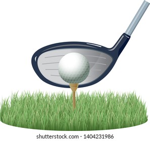 Image illustration of golf ball and tee