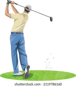 Image illustration of golf swing (follow through)