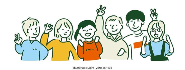 Image illustration of good friends with children