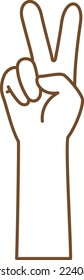 Image illustration of a hand doing a peace sign