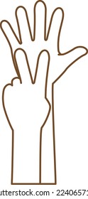 Image illustration of a hand making the number 7 with a finger