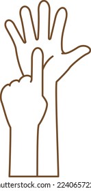 Ilustración de la imagen de una mano haciendo el número 6 con un dedo