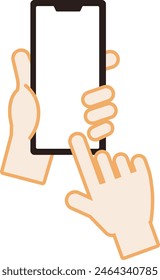 Image illustration of a hand using a smartphone
