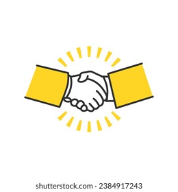 Image illustration of a handshake expressing contract, acquisition, approval, partnership, trust, agreement, and cooperation