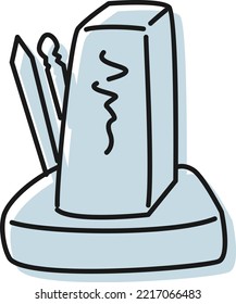 Image illustration of a handwritten style grave