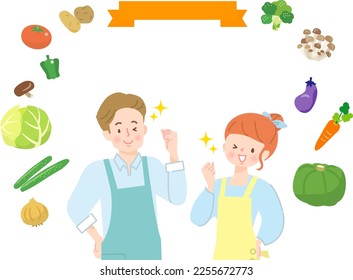 Image illustration of having fun cooking with family