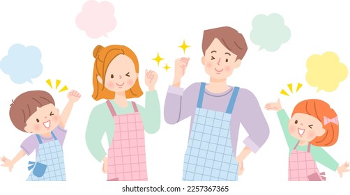 Image illustration of having fun cooking with family