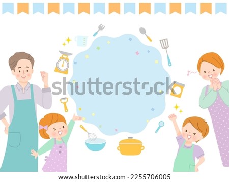 Image illustration of having fun cooking with family