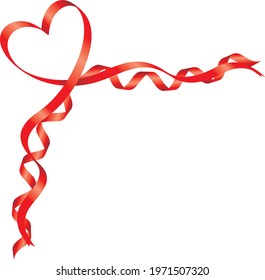 Image illustration of heart-shaped ribbon (corner decoration)