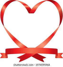 Image illustration of heart-shaped ribbon (symmetry)