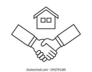 Image illustration of home purchase. Rental contract. Sales contract.