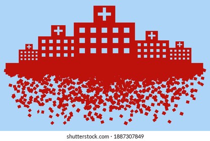 Image illustration of a hospital that collapses due to medical collapse