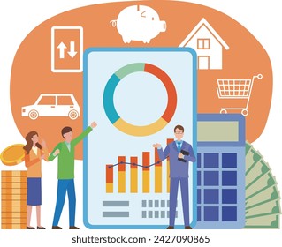 Image illustration of household finance diagnosis