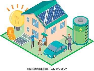 Image illustration of a household storage battery