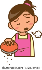 Image illustration of a housewife who does not have money. (Upper body)
