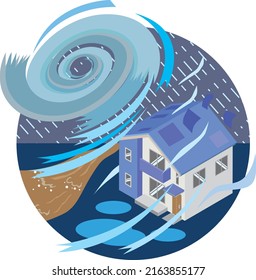 Image Illustration Of Housing Damage Caused By Typhoon