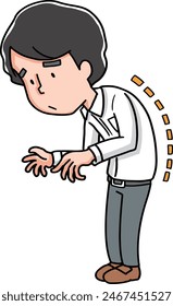 Ilustración de Imagen de un hombre encorvado