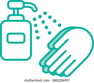 Image illustration icon of sterilization (alcohol disinfection)