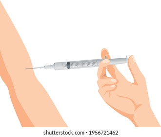 Image illustration of injecting into the arm