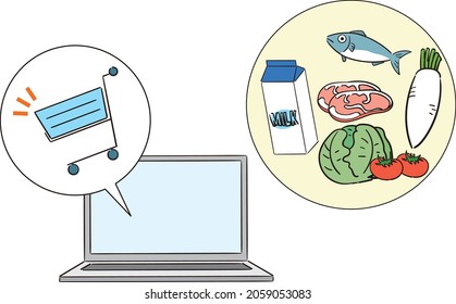 Image illustration of internet supermarket