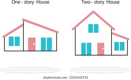 Image illustration introducing single-store and two-store houses
