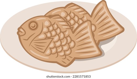 Image illustration of Japanese sweets (taiyaki) on a plate