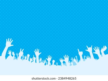 Image illustration of a jubilant audience silhouette