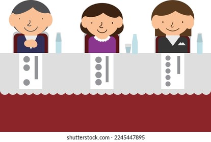 Image illustration of judges such as contests