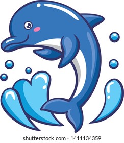 Image illustration of jumping dolphin