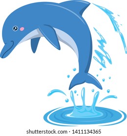 Image illustration of jumping dolphin