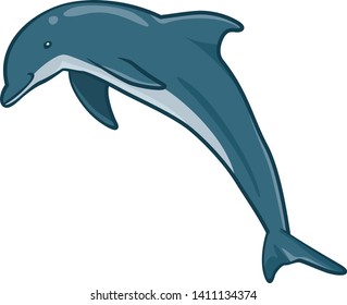 Image illustration of jumping dolphin