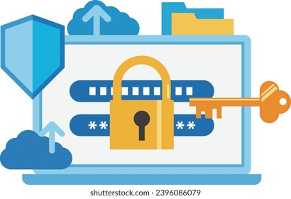Image illustration of laptop and cyber security