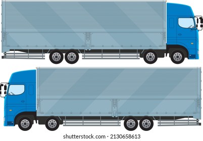 Image illustration of a large wing truck facing left and right