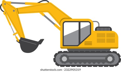  Image illustration of a large yellow excavator