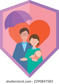 Image illustration of life insurance in the shape of a shield