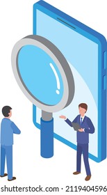 Image illustration to look up on a smartphone