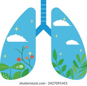 Image illustration of lungs breathing clean air