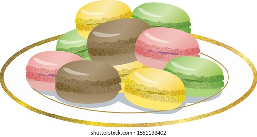 Image illustration of macaroons served on a plate