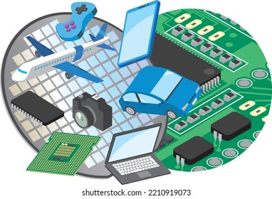 Image illustration of a machine that uses semiconductors svg