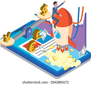 Bild-Illustration zum Erzielen eines Gewinns beim Devisenmarkt