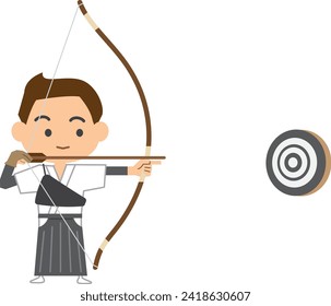 Image illustration of a male archery player