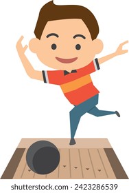 Image illustration of a male bowling player