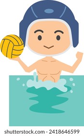 Imagen de un jugador masculino de waterpolo