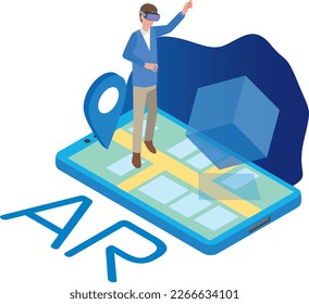 Image illustration of a man experiencing Augmented Reality