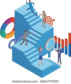Image illustration of a man running towards a goal
