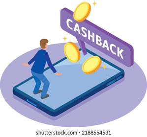 Imagen de un hombre sorprendido por cashback