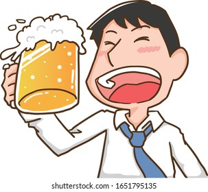 Image illustration of a man toasting cheerfully